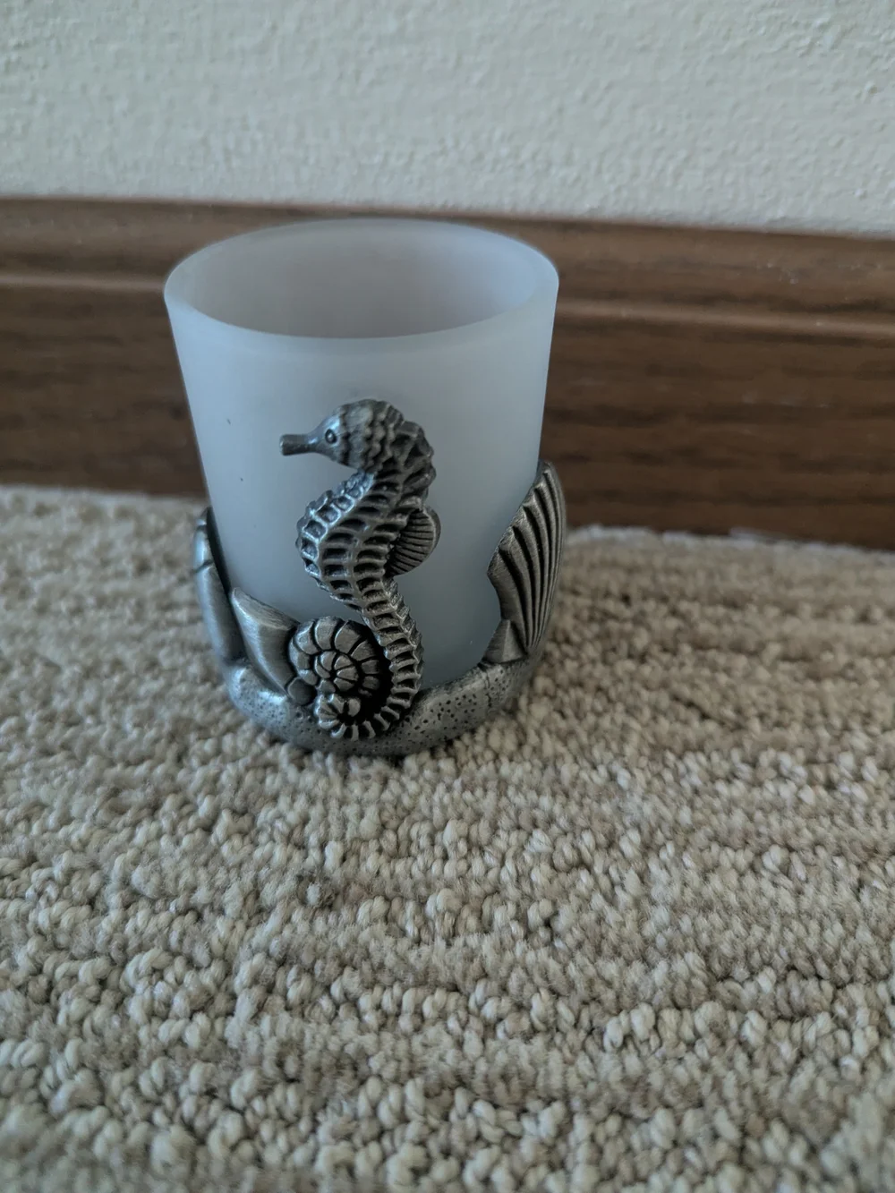 Yankee Candle Silver Nautical Shell Votive Holder with Frosted Glass